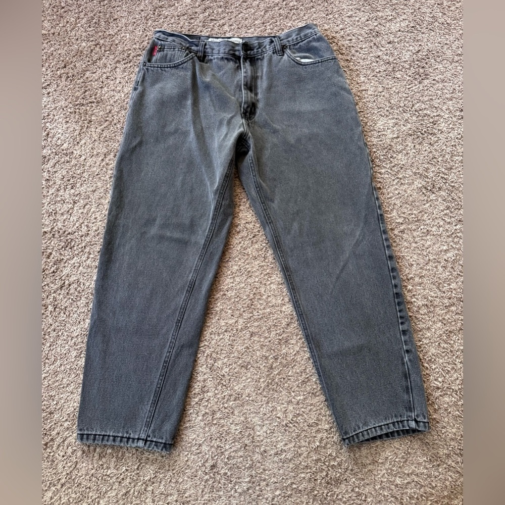 Vintage 90s Bugle Boy Jeans 100% Cotton Washed Black Men Size 36X30